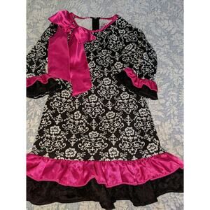 Jumping Fences Girls Sz. 5 Black & White Fancy Bow & Ruffle Dress. Adorable